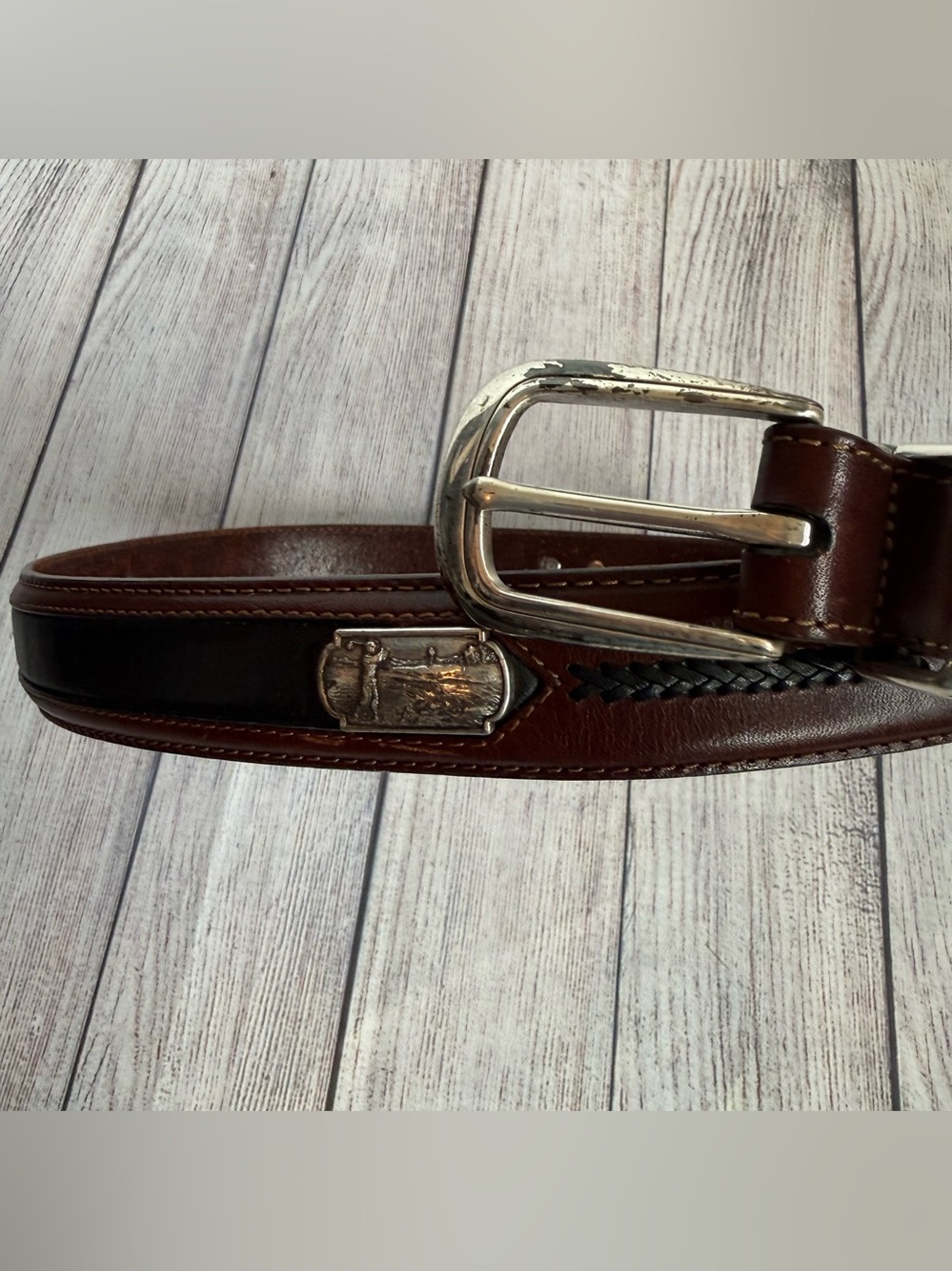 Brighton Onyx Leather Golf Belt 38